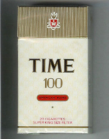 Time 100 American Blend white and gold hard box cigarettes