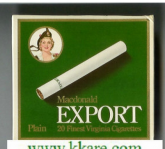 Export Macdonald Plain 20 Finest Virginia green cigs 10 cartons