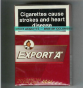 Export 'A' Macdonald Mild red cigarettes 10 cartons