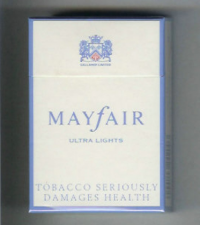 Mayfair Ultra Lights hard box cigarettes 10 cartons