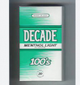 DECADE MENTHOL LIGHT 100'S cigarettes 10 cartons