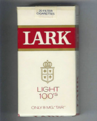 Lark Light 100s white and red soft box cigarettes 10 cartons