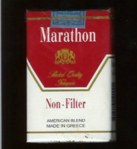 Marathon Non-Filter American Blend white and red cigarettes